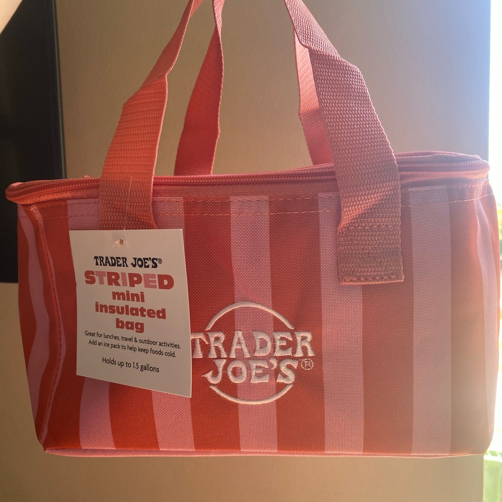 Pink & Coral Striped Mini Insulated Bag limited edition